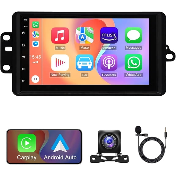 Zcargel Android 14 7" Touch Screen Car Stereo Radio Double Din, GPS Navigation with WiFi Bluetooth FM RDS, Wireless CarPlay Android Auto, USB SWC Multimedia Player 2 32GB, for GMC Envoy 2002-2009