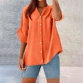 thumbnail image 4 of Ladies Tops and Blouses Breathable Loose Crewneck 2026 Womens Athletic Tops,Orange,S, 4 of 5