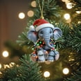 thumbnail image 3 of CuiLiyq Elephant Wearing Santa Hat Ornament, Elephant Family Christmas Tree Ornaments, Animal Christmas Tree Decorations, 3 of 3