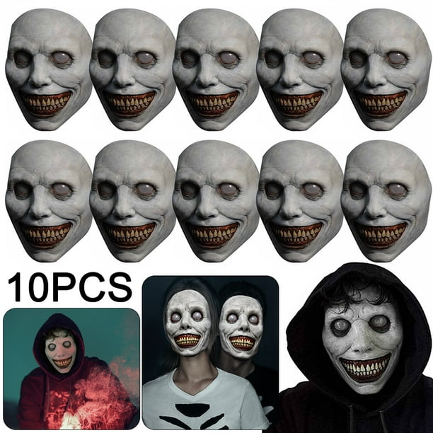 Máscara Espeluznante Halloween Demonios Sonrientes Terror Cara Malvada Accesorios Cosplay para Fiesta