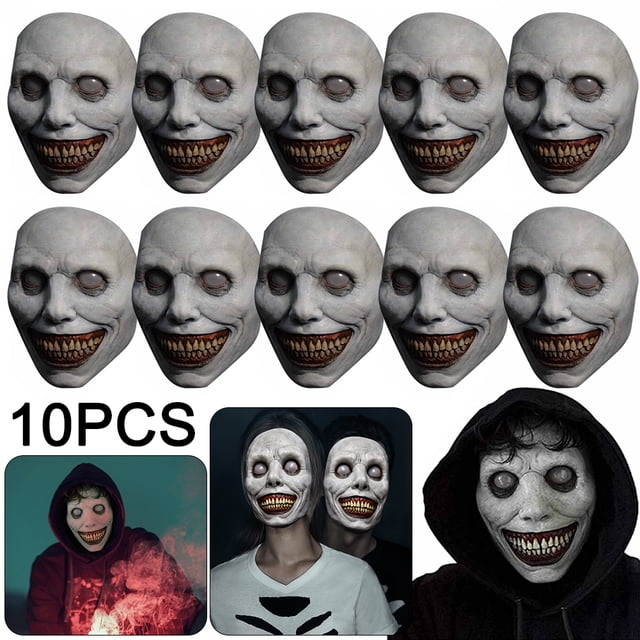 Máscara Espeluznante Halloween Demonios Sonrientes Terror Cara Malvada Accesorios Cosplay para Fiesta