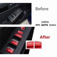 thumbnail image 4 of 13Pcs Red Window Glass Lift Switch Button Cover Trim for Honda, 4 of 5