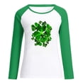 thumbnail image 3 of Pntutb Womens Spring Patchwork St. Patricks Day Print Long Sleeve Casual Tee Tops, 3 of 3