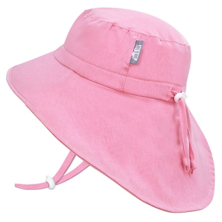 

JAN & JUL Toddler Hats for Girls UPF 50 Wide Brim Waterproof (M: 6-24 Months Pretty Pink)