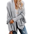 thumbnail image 2 of Women's Open Front Cardigan Loose Draped Batwing Sleeve Knit Sweater, 2 of 2