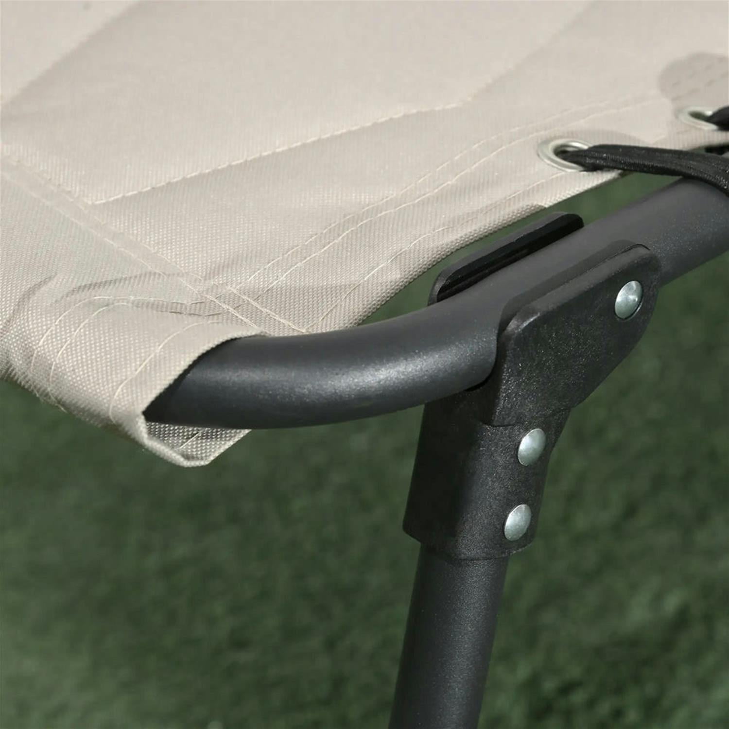 Demi Bonn 2 Piece Folding Chaise Lounge Set with Reclining Back, Portable Outdoor Patio Furniture for Beach, Yard, Beige