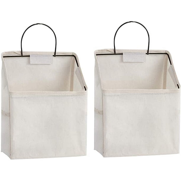 2 bolsas de almacenamiento para colgar en la pared, cesta organizadora de escritorio, cesta de almacenamiento colgante de lino y algodón para cocina, dormitorio, sala de estar, triángulo brillar Electrónica