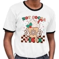 thumbnail image 2 of Hot Cocoa Vibes Ringer Tee Shirt Unisex Medium White/Black, 2 of 5
