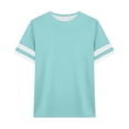 thumbnail image 3 of Girls Striped Long Sleeve Tee Soft Casual Blend Comfort Fit Top For Everyday Play School Wear Short Sleeve Shirt for Girls Tees Kids Tshirts Clothes Summer Tops T-Shirt, 3 of 3