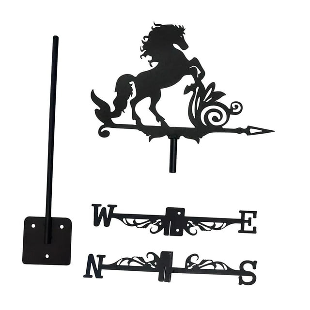 Veleta de caballo para tejado, accesorio decorativo para exteriores, veleta de hierro, indicador de dirección del viento para cercas exteriores y sin hombre