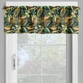 thumbnail image 4 of Ambesonne Forest Valance & Curtain, Fantasy Jungle Floral Leaves, 55"x45", Amber Forest Green and Fawn, 4 of 7
