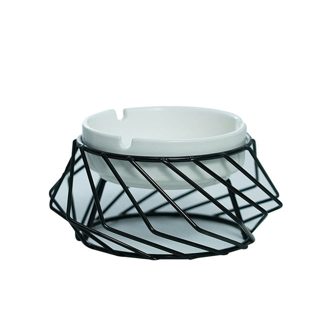 ZAXARRA Ceramic Ashtray Hollow Out Ash Tray Ascherbecher Desktop Decor