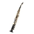 thumbnail image 1 of Riwcyla Brass Straight Soprano Sax Saxophone Bb B Flat Woodwind Instrument Natural Shell Carve Pattern with Carrying Case Gloves Cleaning Cloth Straps Cleaning Rod, 1 of 6