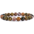 thumbnail image 1 of Natural Ocean Agate Gemstone 8mm Round Beads Stretch Bracelet 7 Inch Unisex, 1 of 2