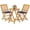Navy, variant on Spaco 3 Pieces Acacia Wood Patio Folding Bistro Set with SoFeet Cushions, Patio Conversation Set for Outdoor, Beige