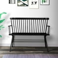 thumbnail image 4 of Benjara 19" Transitional Solid Wood Curved Design Spindle Back Bench in Black, 4 of 5
