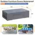 thumbnail image 2 of Outdoor Furniture Covers Waterproof, Upgrade Windproof Patio Furniture Covers, Tear-Resistant Patio Table and Chair Set Cover with Buckle Straps and Elastic Hem, 108" L× 82" W× 28" H, Grey, 2 of 8