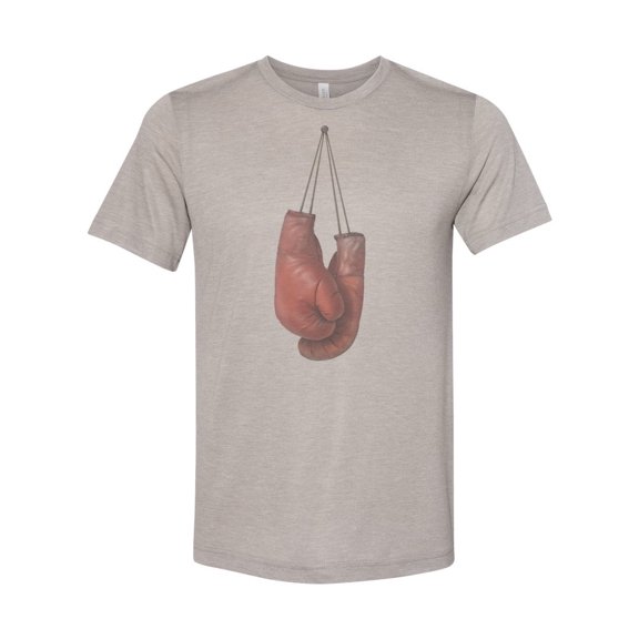 "Boxing Shirt, Boxing Gloves, Unisex, Soft Bella Canvas, Vintage T, Retro, Kickboxing Tee, Gift For Boxer, Gift For Him, Boxing Apparel, Heather Stone, LARGE"