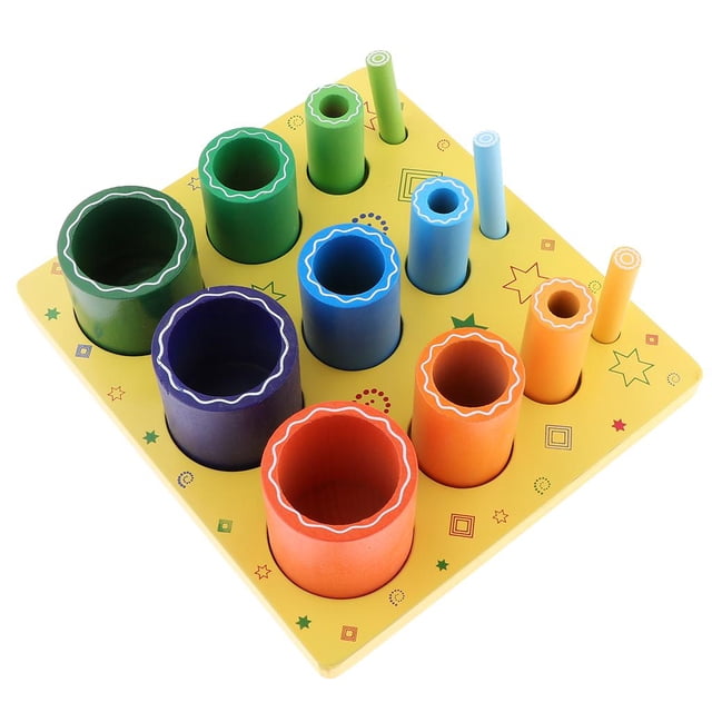 Juguete de Apilamiento de Madera Colorido Clasificador de Color Juego para perfke Juguetes de madera de bloques de arco iris