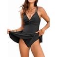 thumbnail image 2 of Maillot de Bain une-Pièce Style Robe à Bretelles Entrelacées à devant Torsadé pour Femme Couleur 5 TG, 2 of 9