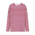 thumbnail image 6 of PNTUTB Women's Fashion Striped Long Sleeve Casual V-Neck Pullover Loose Comfortable Top, 6 of 6