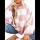 thumbnail image 2 of Suéter Holgado de Punto Acanalado con Cuello Redondo y Larga para Mujer, Moda de Otoño Rosa M, 2 of 9