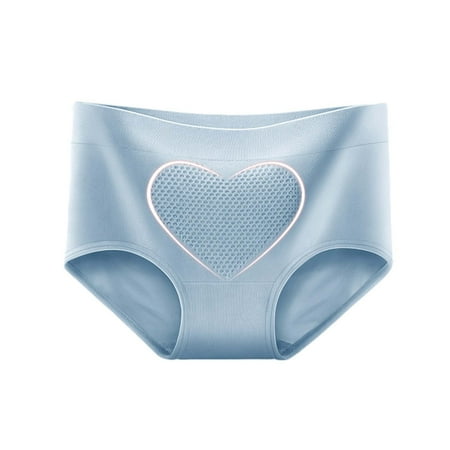 

absuyy Panties for Women Stretch Cotton Seamless Medium Waist Brief Underwear Blue Size L