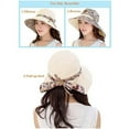 thumbnail image 3 of Womens Reversible Foldable Cotton Floppy Sun Hat, Summer UPF 50+ UV Protection Beach Hat Wide Brim Cap, 3 of 7