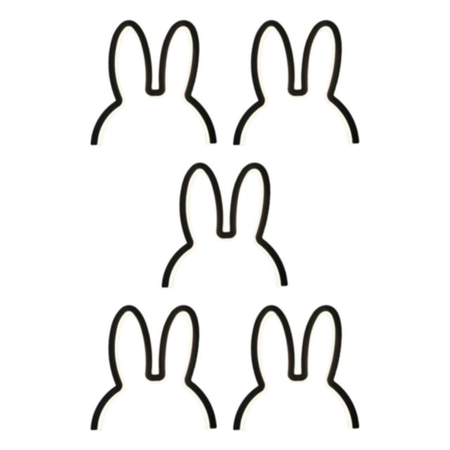 relayinert Rabbit Nightlight LED Lamp USB for Children s Room Cute and Decorative Black 29x30cm 5Set