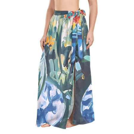 FORMRS Beach Sarong for Women Semi-Sheer Wrap Skirt Swimsuit Cover Up  Red Goldfish