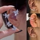 thumbnail image 2 of De pendientes de Clip de mariposa de hoja chapada en plata para mujer, Clips de oreja sin Piercing, brazalete de oreja de circón brillante, joyería de moda Gao Jinjia LED, 2 of 2