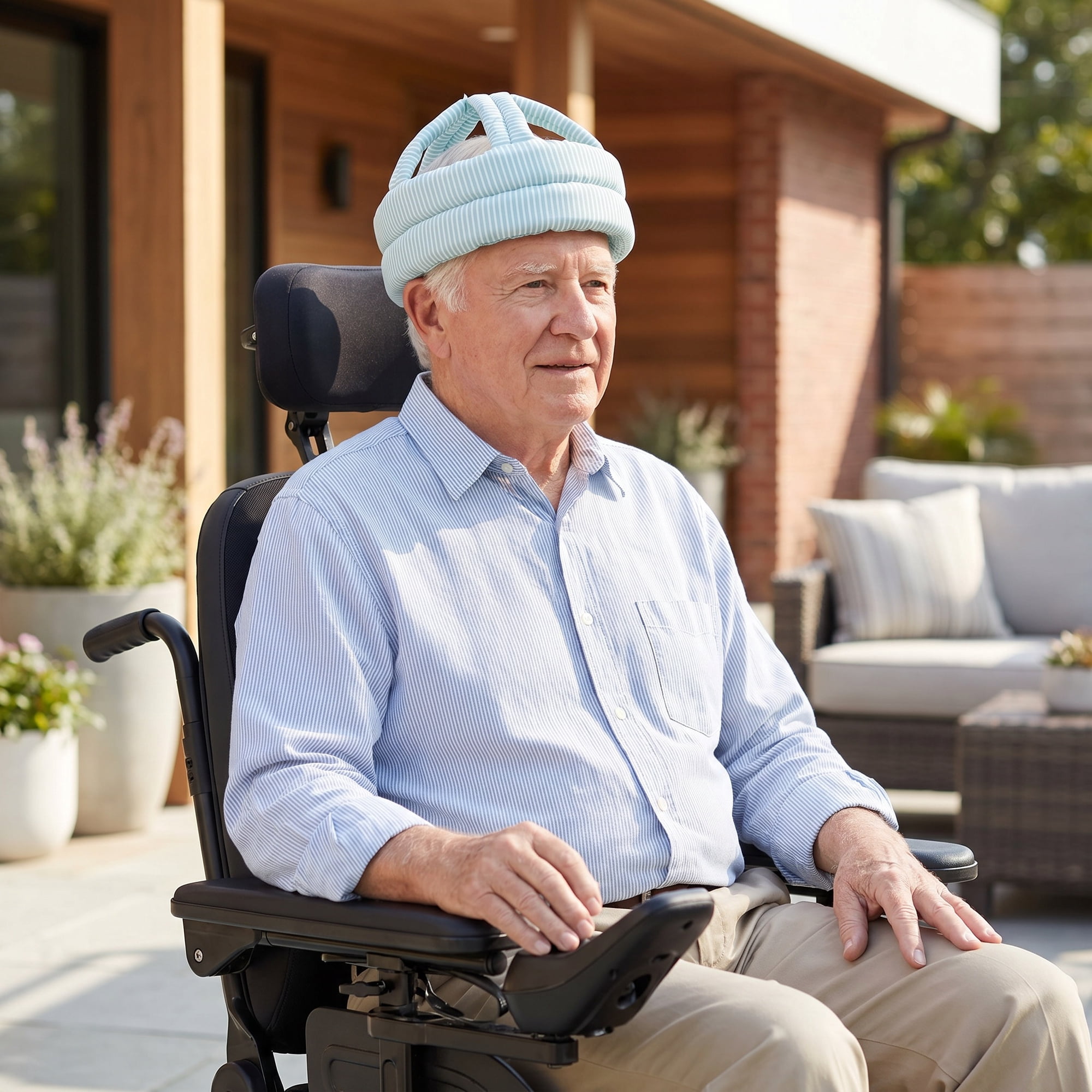UPOUART Adjustable Comfort Fit Protective Headgear for Elderly Adults Sky Strap