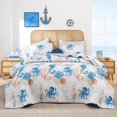 thumbnail image 1 of Juego de cama Weigelia Twin Coastal Quilt Ocean Blue, 1 of 7
