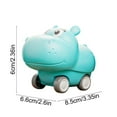 thumbnail image 3 of Loespoir Cute Pet Animals Press Car Toy with Hippopotamus Design, Inertia Powered for Easy Play, Interactive Vehicle, Gift for Birthday and Holiday, Motor Skills Development(Blue), 3 of 7