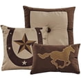 thumbnail image 2 of Sapphire Home 7 Piece Queen Comforter Set with Shams Bedskirt Cushions, Country Western Running Horse Shoe Cowboy Design Bed Cover Bed in a Bag, Brown, 7pc Queen Horse, 2 of 3