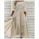 thumbnail image 4 of Lace Appliques Dress Midi Short Sleeve Evening Dresses Casual All Match Dress For Wedding, 4 of 5