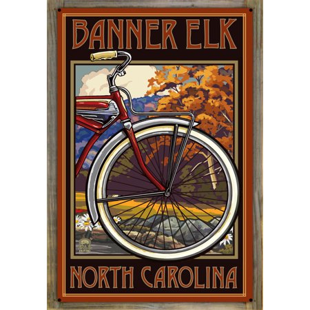 Banner Elk North Carolina Old Half Bike Metal Print On Reclaimed
