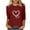 Red 1, variant on ABATAB Plus Size Womens 3/4 Sleeve V Neck T Shirts Valentina's Day Spring Shirts Love Heart Printed Gift Casual Tees Clothes