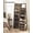 Rustic Brown, variant on White with Gray Wood Grain 360° Swivel Jewelry Cabinet,Lockable Jewelry Organizer Boasting Mirror, Rear Storage Shelves, Interior Mirror.
