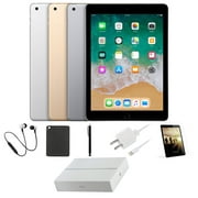 Open Box | Apple iPad 5 | 9.7-inch Display | 128GB | Wi-Fi Only, Bundle: Case, Bluetooth Headset, Pre-Installed Tempered Glass, Stylus Pen, Rapid Charger