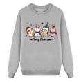thumbnail image 1 of TIEVOSA Fille Décontractée Noël Mignon Chat Flocon de Neige Père Noël Typographie Graphique Col Rond Chemise à Manches Longues, 1 of 3