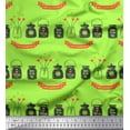 thumbnail image 1 of Soimoi Green Modal Satin Fabric Jar & Happy Valentine Day Text Print Fabric by the Yard 42 Inch Wide, 1 of 1