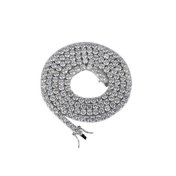 Collar de tenis, collares de circón ligeros a la moda, cadenas de diseño especial, accesorios para regalos de Navidad y cumpleaños Ropa, zapatos y accesorios Miscelánea 3 mm plata 7 pulgadas Minnieouse AP014678-02