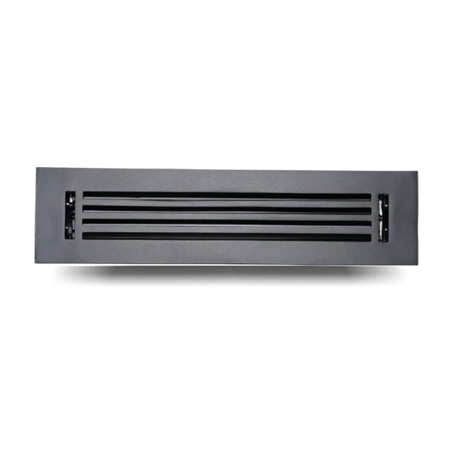 Caststo- 2"x14" (Duct Opening) Walkable, Cast Aluminum, All Metal Heavy Duty, Floor Vent Register with Air Control Feature | HVAC No Holes- Model Express (Black)