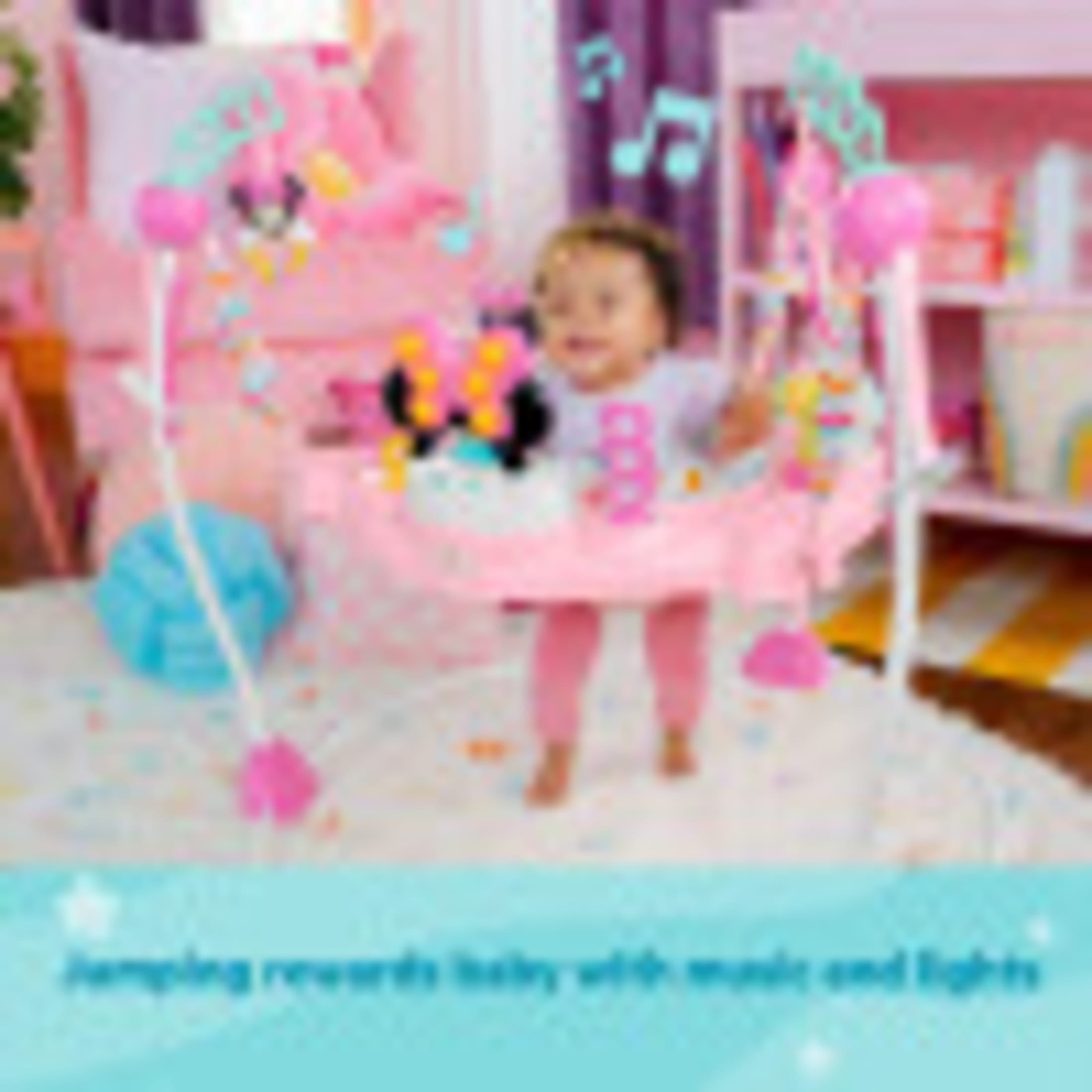 Disney Baby Minnie Mouse Forever Besties Infant Activity Center Jumper, Pink, Unisex, Infants Ages 6 Months to 1 Year