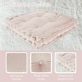 thumbnail image 2 of Toorise Square Floor Pillow Large Tufted Floor Cushion With Handle Wavy Edge Faux Velvet Fabric Pillow Seating With PP Cotton Filling for Living Room Balcony, 2 of 10