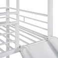 thumbnail image 5 of GUTALOR Metal bunk bed with playhouse design, full-length guardrails, built-in ladder, slide, and side shelf – fits standard mattresses-White, 5 of 9