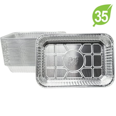 Weaver Foil - (35 Pack) Aluminum Foil Drip Pans 6415 Weber Grill Compatible l Small Size 7.5” x 5” x 1.7