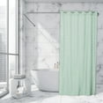 thumbnail image 2 of Almond Green Extra Long Shower Curtain Polyester Hook Less Cubic 79"L x 71"W, 2 of 4