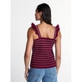 thumbnail image 4 of Time and Tru Women's Smocked Cotton Tank Top with Ruffle Straps, Sizes XS-XXXL, 4 of 6